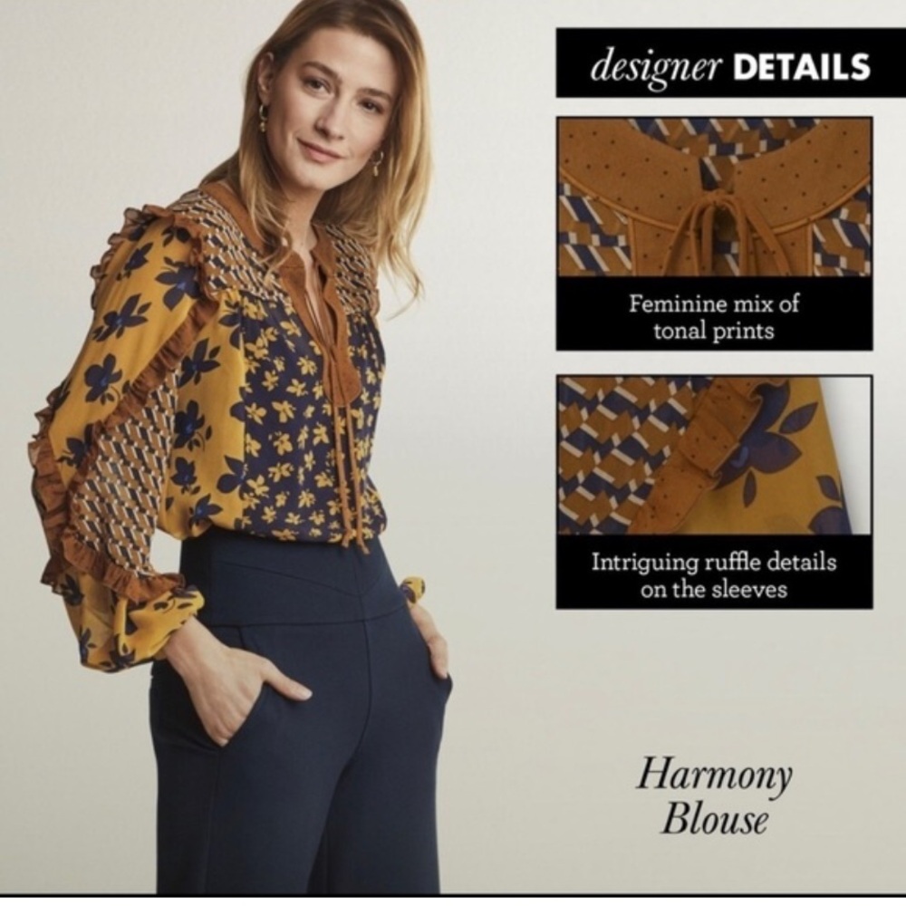 Cabi Harmony Blouse - Floral Print with Ruffle Details